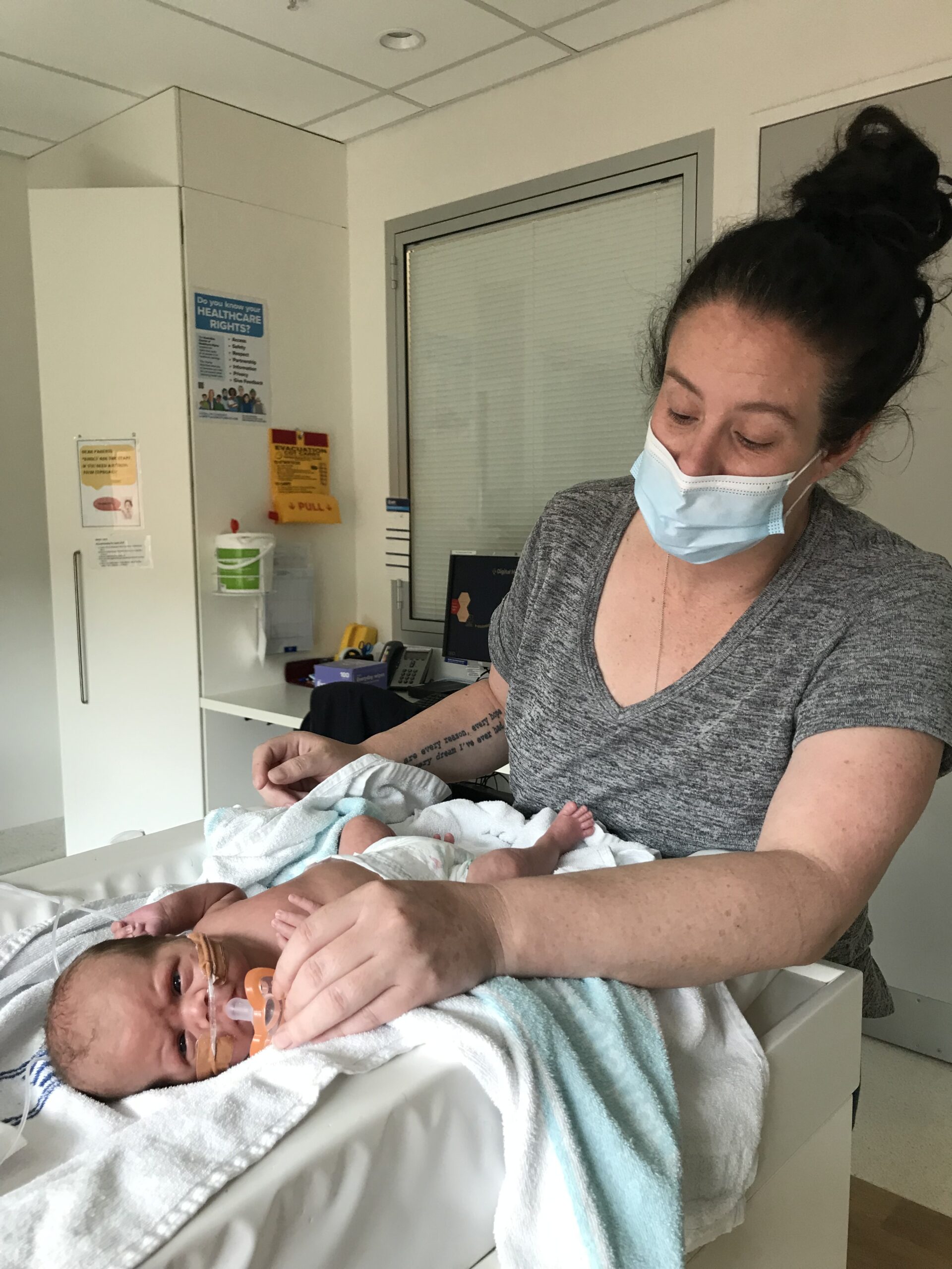 Mother Nicarla and baby son in NICU